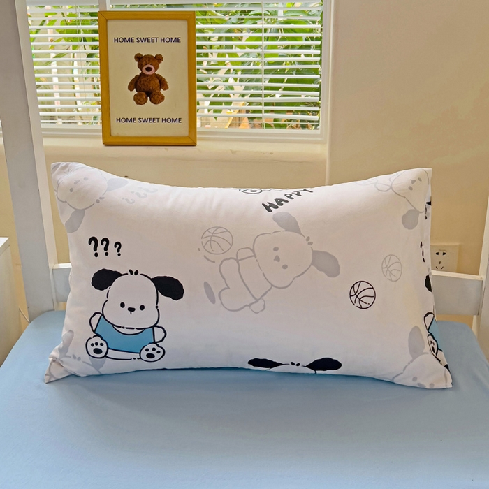 91家纺网 家纺一手货源 找家纺 海岛哥哥 2025新款云朵水洗棉学生床宿舍上下铺三件套 俏皮小狗