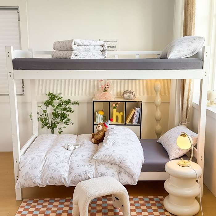 91家纺网 家纺一手货源 找家纺 海岛哥哥 2025新款云朵水洗棉学生床宿舍上下铺三件套 晚风告白