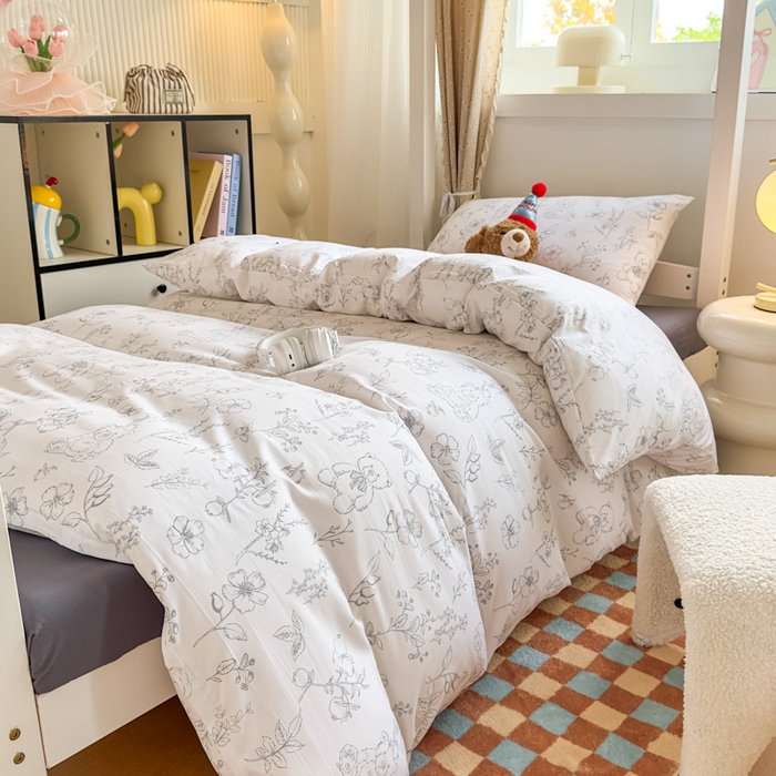 91家纺网 家纺一手货源 找家纺 海岛哥哥 2025新款云朵水洗棉学生床宿舍上下铺三件套 晚风告白