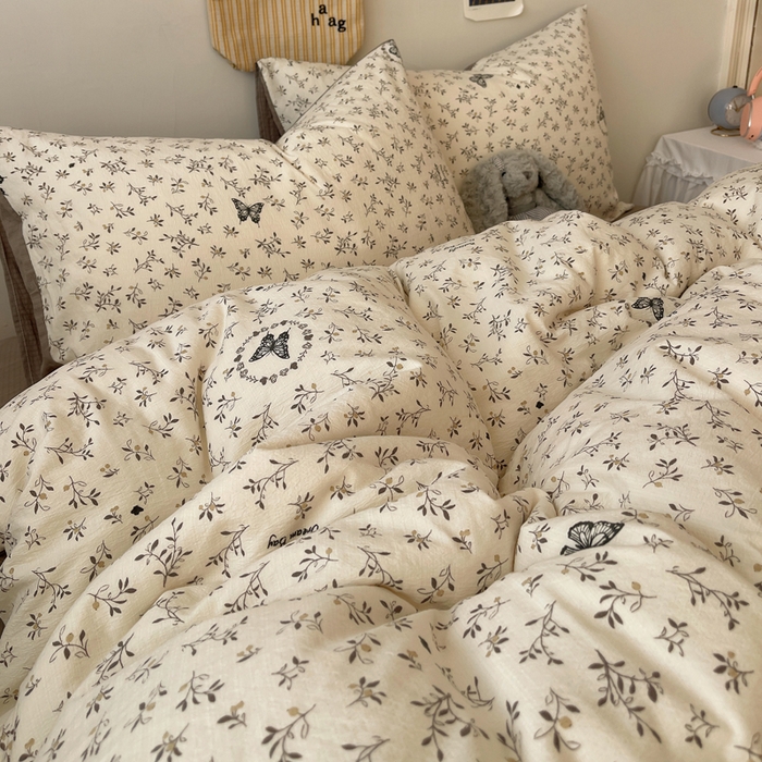 91家纺网 家纺一手货源 找家纺 初念 2025新款1云感双层纱印花四件套（含买家秀） 困蝶