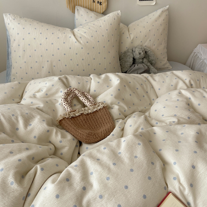 初念 2025新款1云感双层纱印花四件套（含买家秀） 海盐波点