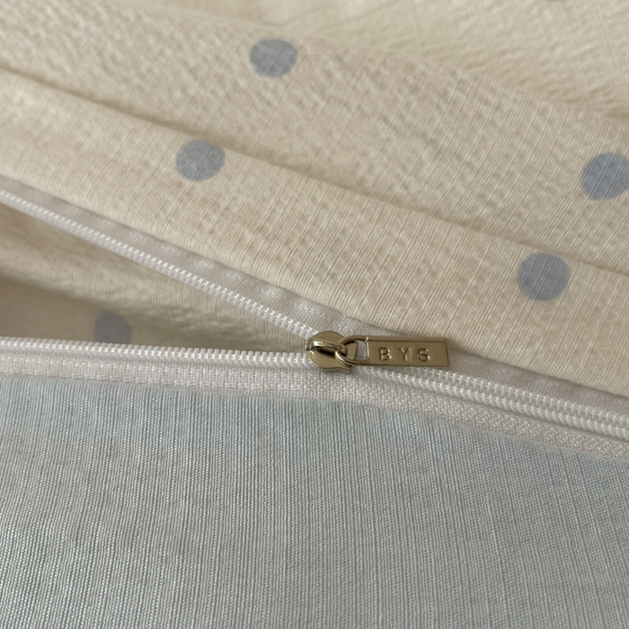 91家纺网 家纺一手货源 找家纺 初念 2025新款1云感双层纱印花四件套（含买家秀） 海盐波点