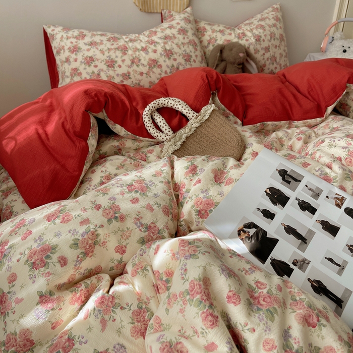 91家纺网 家纺一手货源 找家纺 初念 2025新款1云感双层纱印花四件套（含买家秀） 星眠云野