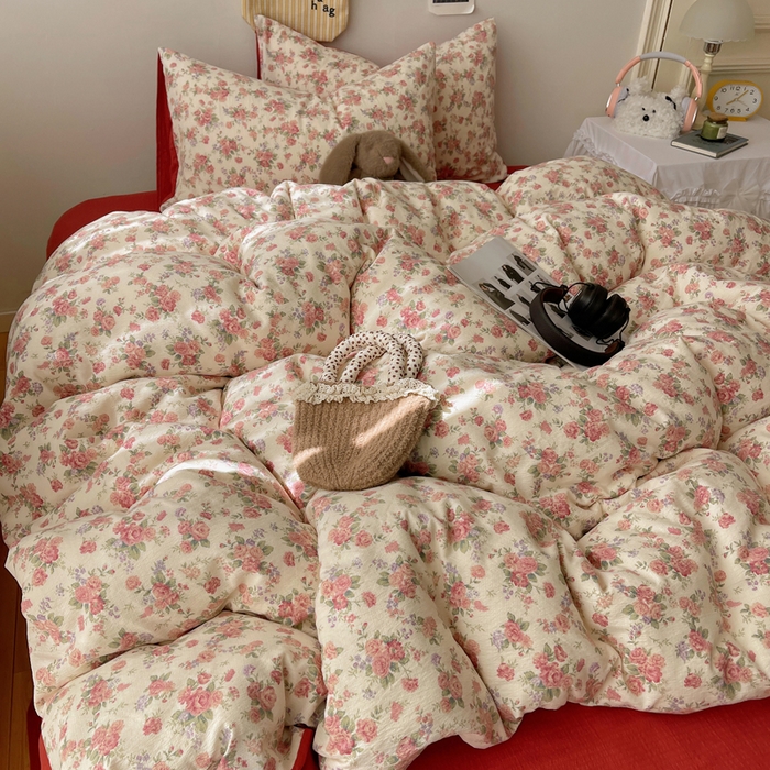 91家纺网 家纺一手货源 找家纺 初念 2025新款1云感双层纱印花四件套（含买家秀） 星眠云野