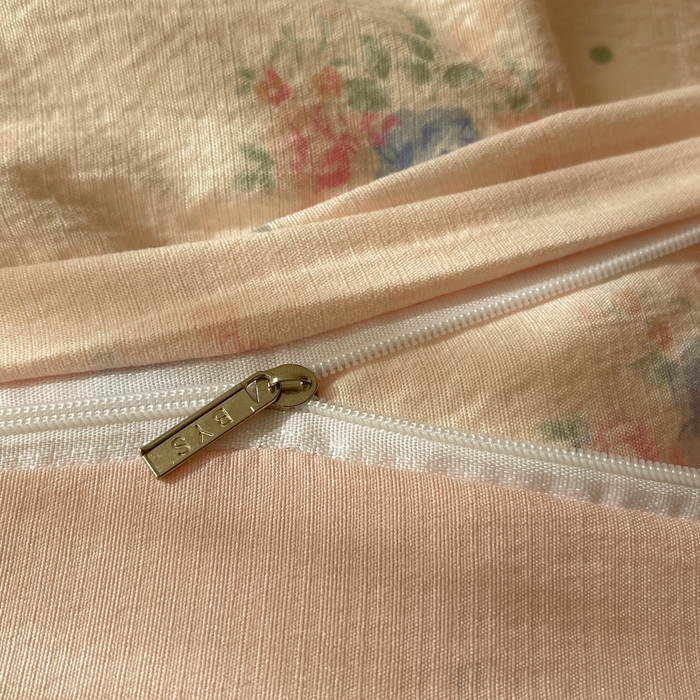 91家纺网 家纺一手货源 找家纺 初念 2025新款1云感双层纱印花四件套（含买家秀） 芊芊花海