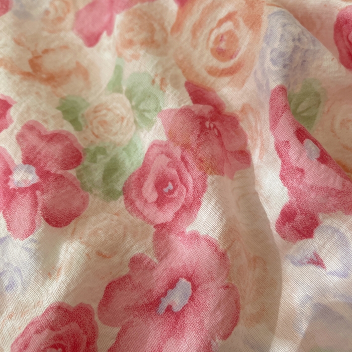 91家纺网 家纺一手货源 找家纺 初念 2025新款1云感双层纱印花四件套（含买家秀） 半夏桃花