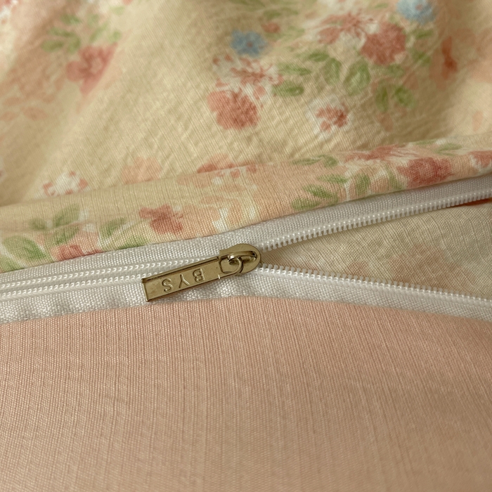 91家纺网 家纺一手货源 找家纺 初念 2025新款1云感双层纱印花四件套（含买家秀） 序曲-粉