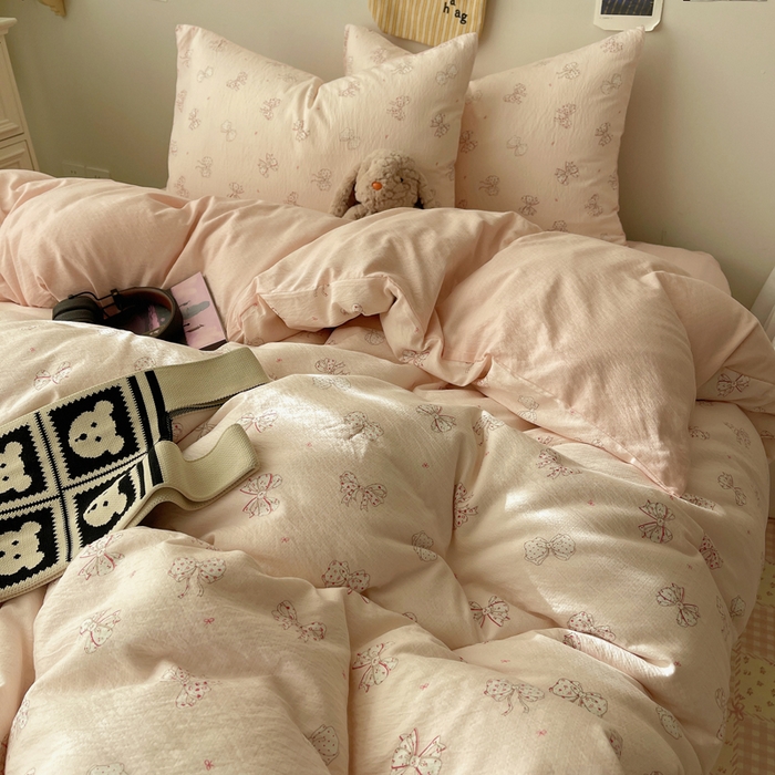 91家纺网 家纺一手货源 找家纺 初念 2025新款1云感双层纱印花四件套（含买家秀） 心愿