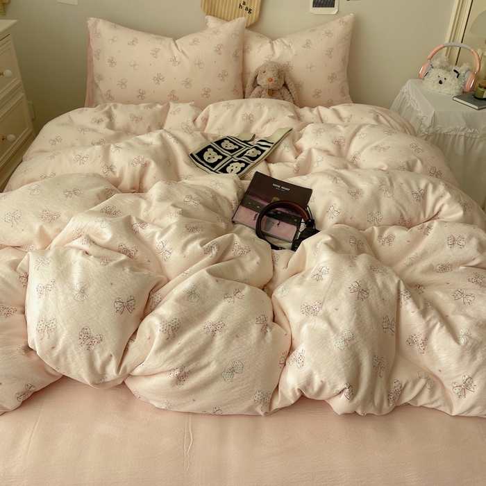 91家纺网 家纺一手货源 找家纺 初念 2025新款1云感双层纱印花四件套（含买家秀） 心愿