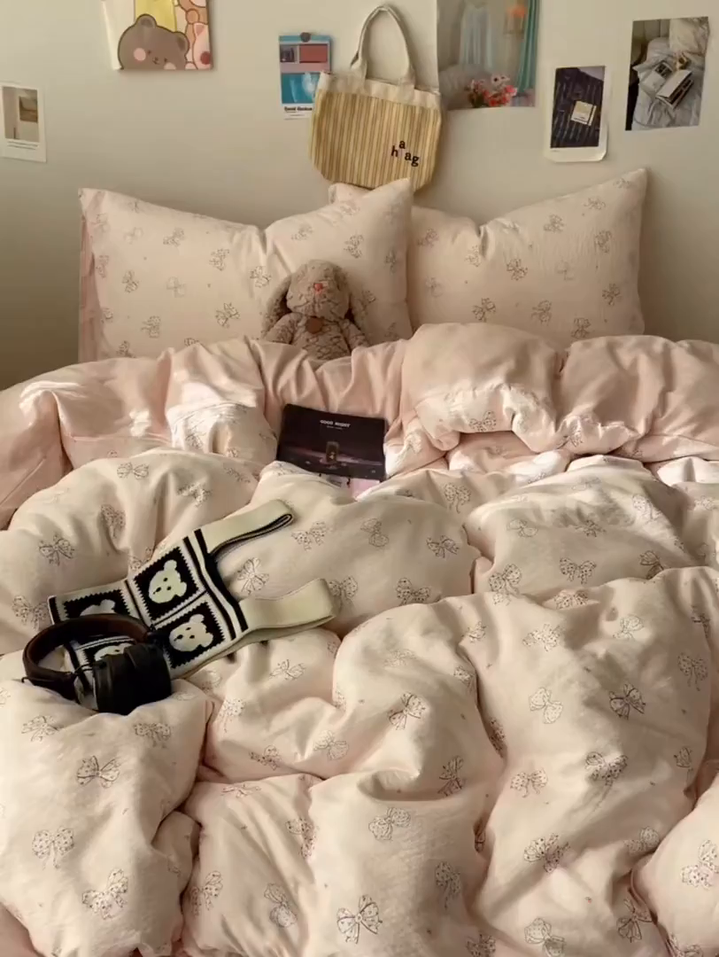 91家纺网 家纺一手货源 找家纺 初念 2025新款1云感双层纱印花四件套（含买家秀） 心愿