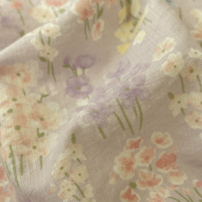 91家纺网 家纺一手货源 找家纺 初念 2025新款1云感双层纱印花四件套（含买家秀） 薰衣草