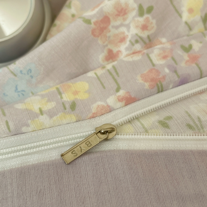 91家纺网 家纺一手货源 找家纺 初念 2025新款1云感双层纱印花四件套（含买家秀） 薰衣草