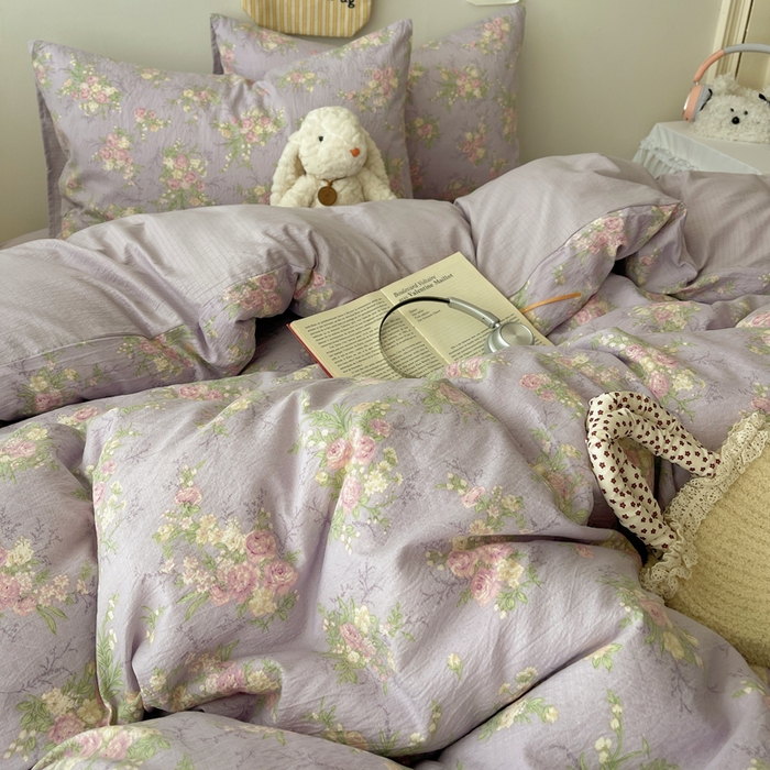 91家纺网 家纺一手货源 找家纺 初念 2025新款1云感双层纱印花四件套（含买家秀） 凝夜