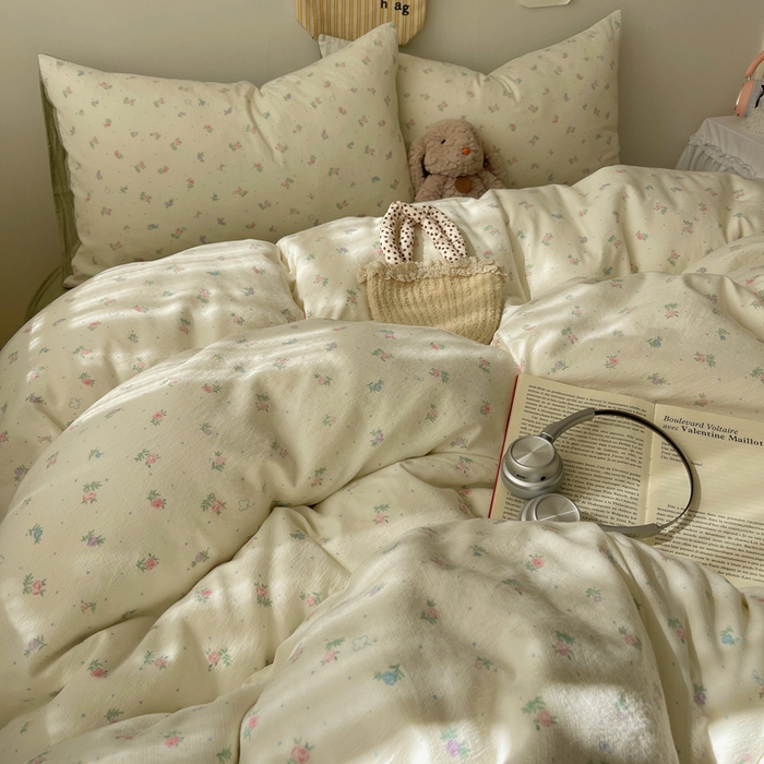 91家纺网 家纺一手货源 找家纺 初念 2025新款1云感双层纱印花四件套（含买家秀） 初恋