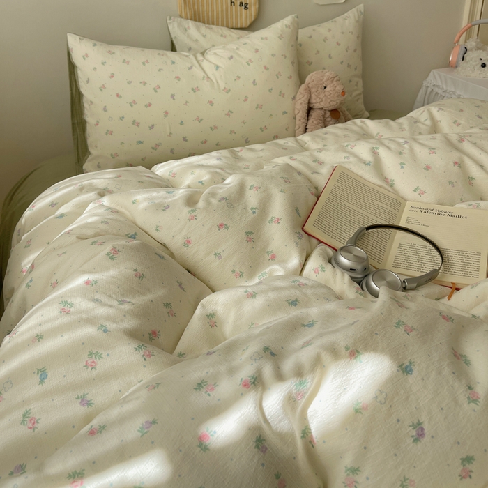 91家纺网 家纺一手货源 找家纺 初念 2025新款1云感双层纱印花四件套（含买家秀） 初恋