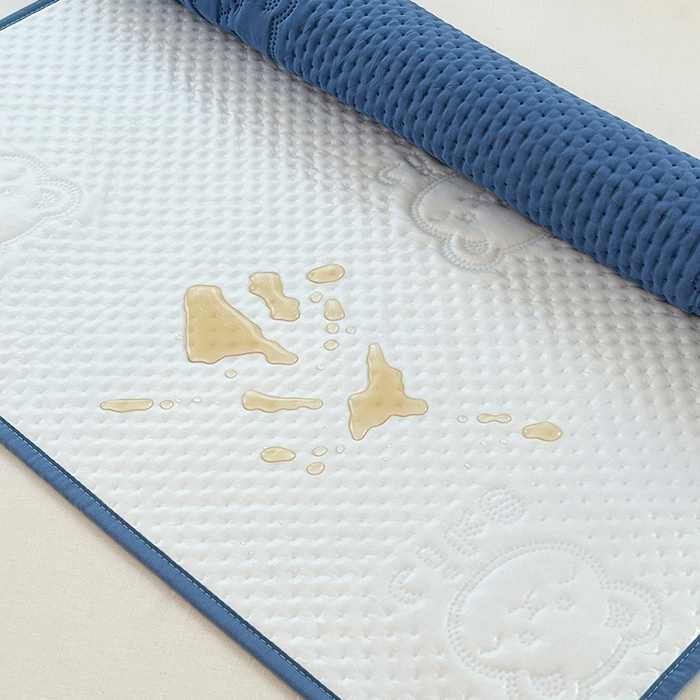 91家纺网 家纺一手货源 找家纺 缦纱 2025新款A防水隔尿垫-爱豆熊系列 爱豆熊隔尿垫-海洋蓝