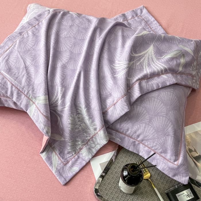 91家纺网 家纺一手货源 找家纺 昊翔 2025下半年新款全棉纯棉加厚磨毛四件套 凉凤有信-紫