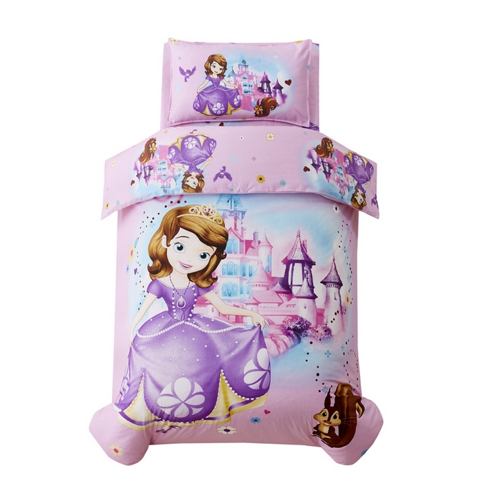 91家纺网 家纺一手货源 找家纺 2025新品全棉大版幼儿园三件套儿童被褥六件套宝宝午睡入园婴儿床床上用品 城堡苏菲亚