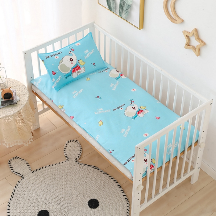 91家纺网 家纺一手货源 找家纺 2025新品全棉大版幼儿园三件套儿童被褥六件套宝宝午睡入园婴儿床床上用品 象宝宝