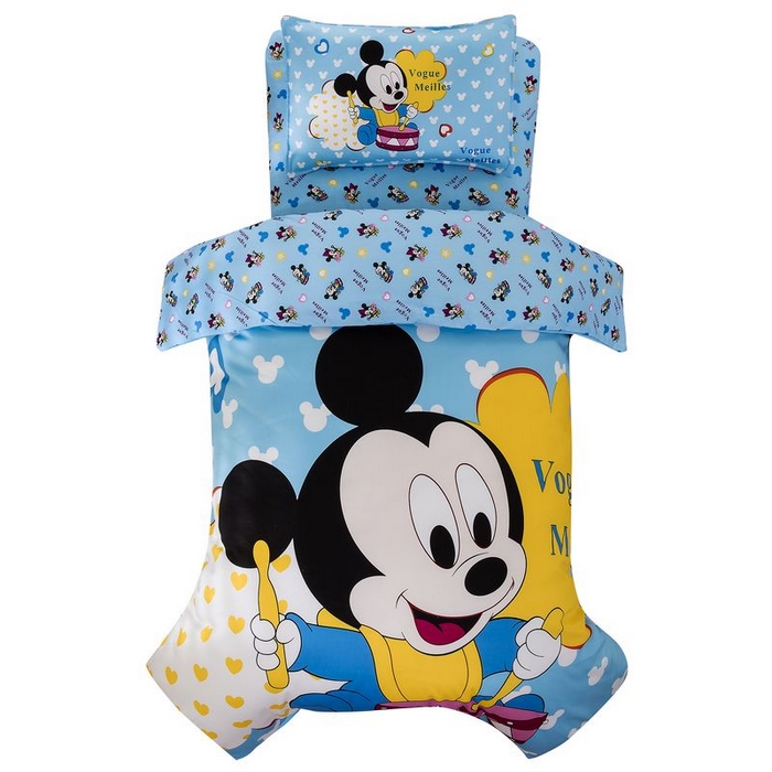 91家纺网 家纺一手货源 找家纺 2025新品全棉大版幼儿园三件套儿童被褥六件套宝宝午睡入园婴儿床床上用品 天才米奇