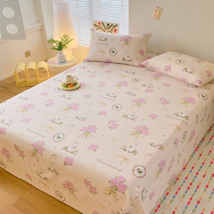 91家纺网 家纺一手货源 找家纺 （总）女子家纺 2025新款三枚缎老粗布床单三件套