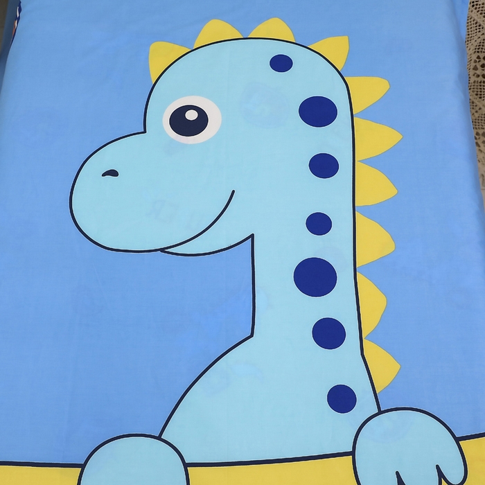 91家纺网 家纺一手货源 找家纺 2025新品全棉大版幼儿园三件套儿童被褥六件套宝宝午睡入园婴儿床床上用品 跳跳龙