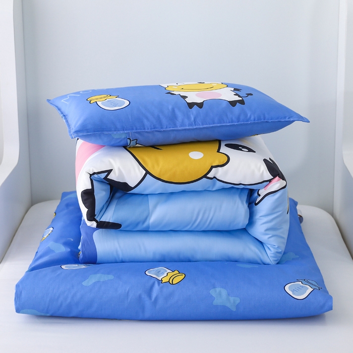 91家纺网 家纺一手货源 找家纺  2025新品全棉大版幼儿园三件套儿童被褥六件套宝宝午睡入园婴儿床床上用品 快乐牛牛