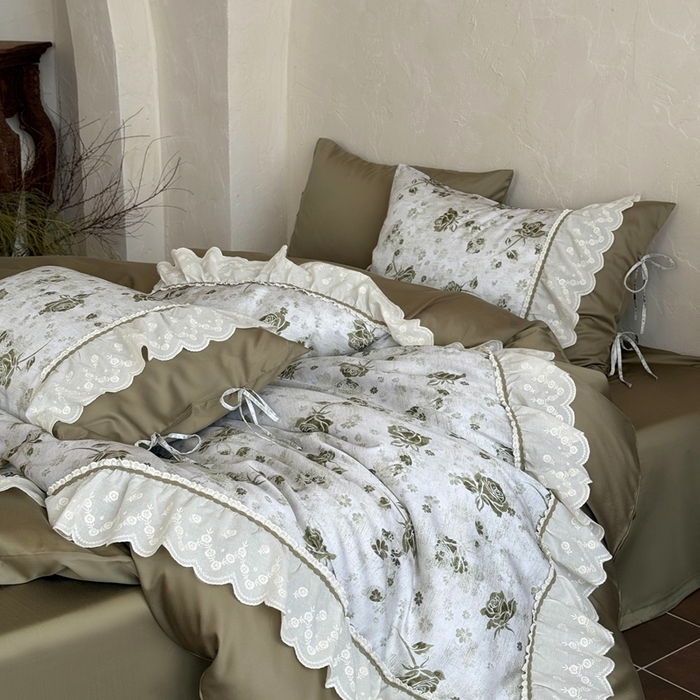 91家纺网 家纺一手货源 找家纺 （总）佳汐蓝家纺 2025新款亲肤舒适100支全棉纯棉贡缎数码印花四件套