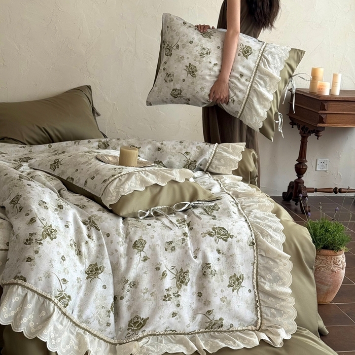 91家纺网 家纺一手货源 找家纺 （总）佳汐蓝家纺 2025新款亲肤舒适100支全棉纯棉贡缎数码印花四件套