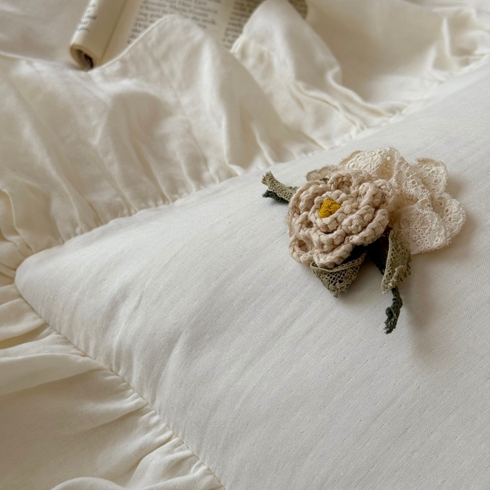 91家纺网 家纺一手货源 找家纺 （总）佳汐蓝家纺 2025新款亲肤舒适打褶荷叶边双层皱皱纱四件套