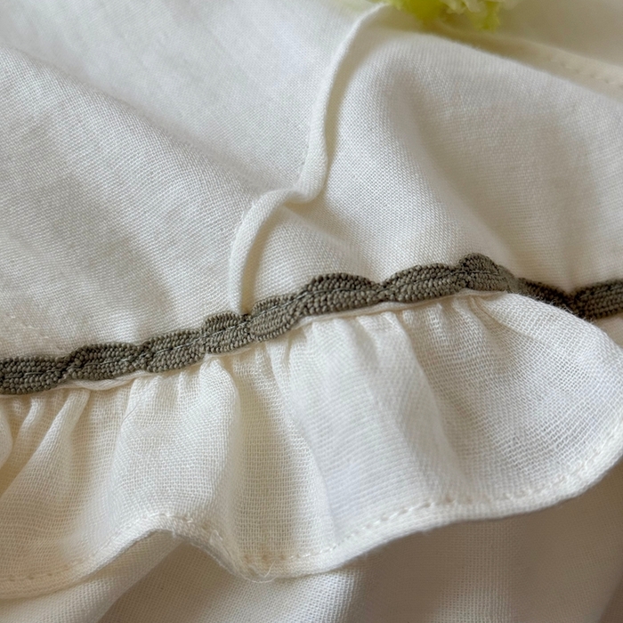 91家纺网 家纺一手货源 找家纺 佳汐蓝家纺 2025新款亲肤舒适打褶荷叶边双层皱皱纱四件套 普罗旺斯-珍珠米