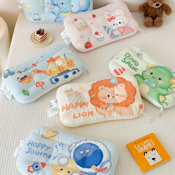 91家纺网 家纺一手货源 找家纺 嗨生活 2025新款A类大版卡通手绘AB版儿童豆豆枕枕芯系列 组合图 40*60cm/只