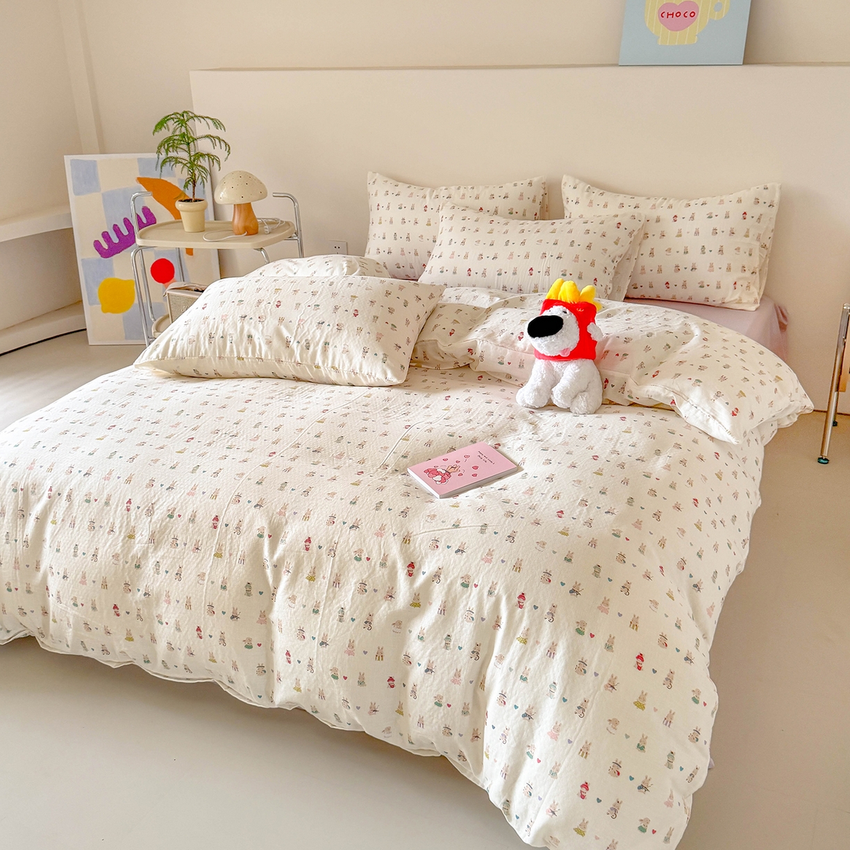 91家纺网 家纺一手货源 找家纺 （总）麦伦家居 2025新款A类全棉纯棉有氧双层纱人字纹提花四件套