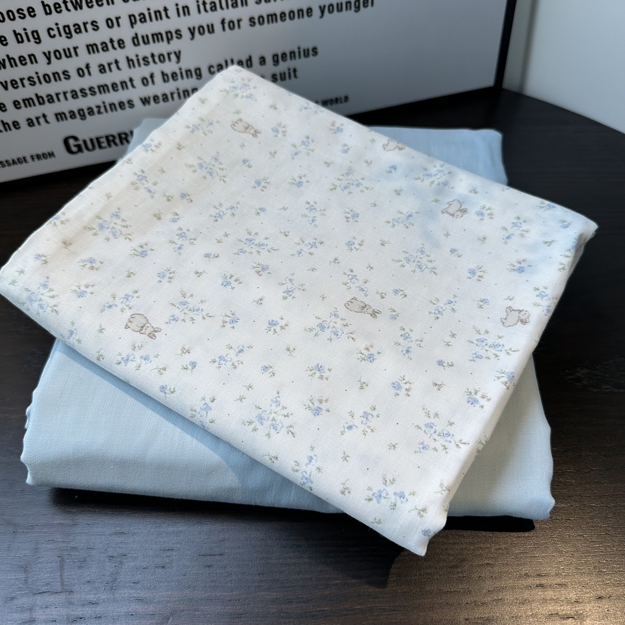 91家纺网 家纺一手货源 找家纺 麦伦家居 2025新款A类全棉纯棉有氧双层纱人字纹提花四件套 兰花兔