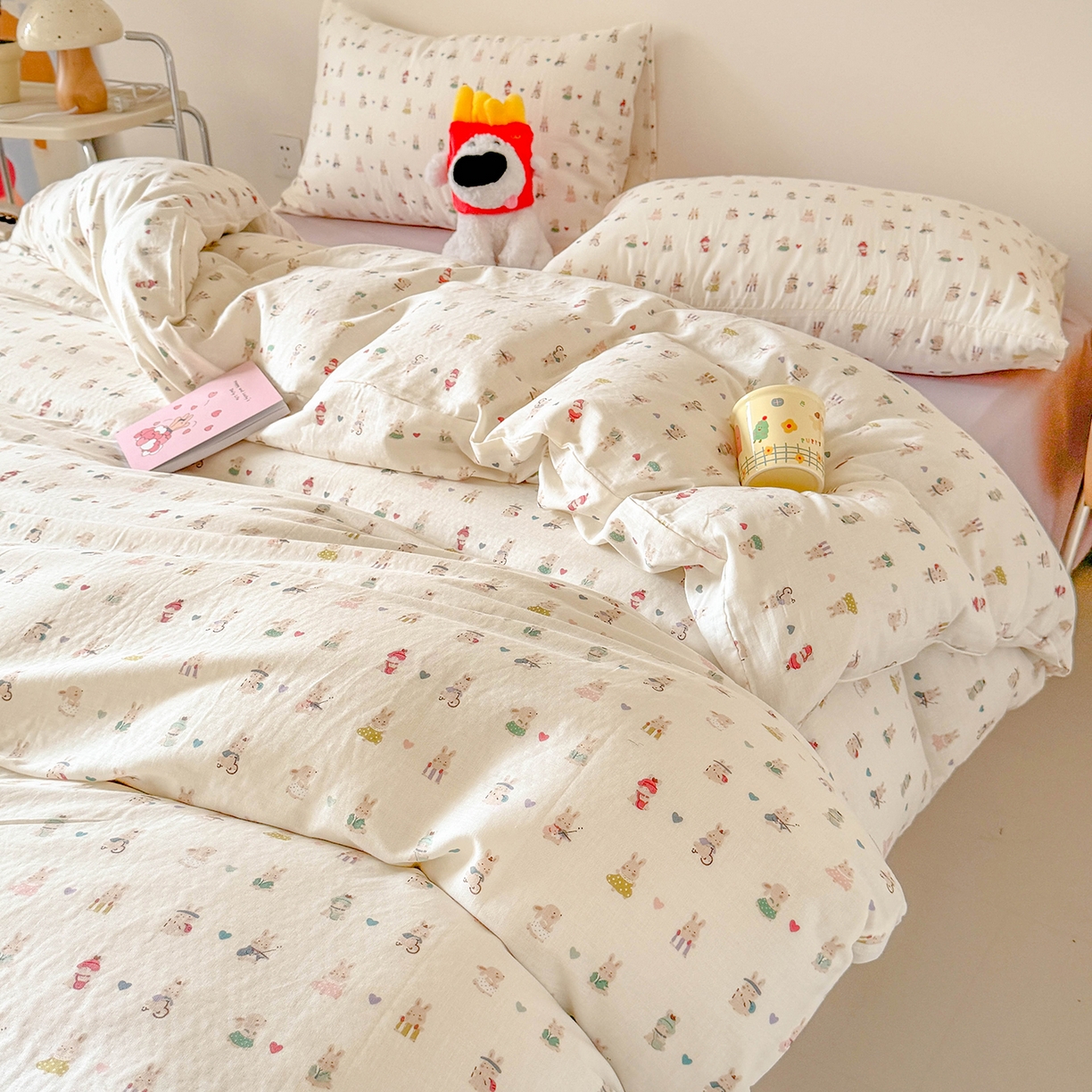 91家纺网 家纺一手货源 找家纺 （总）麦伦家居 2025新款A类全棉纯棉有氧双层纱人字纹提花四件套