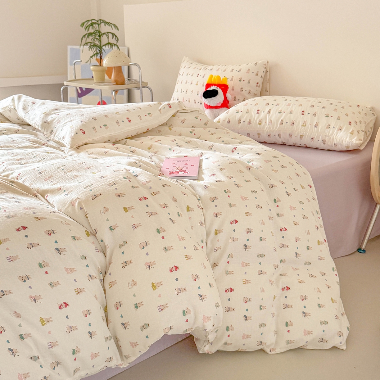 91家纺网 家纺一手货源 找家纺 （总）麦伦家居 2025新款A类全棉纯棉有氧双层纱人字纹提花四件套