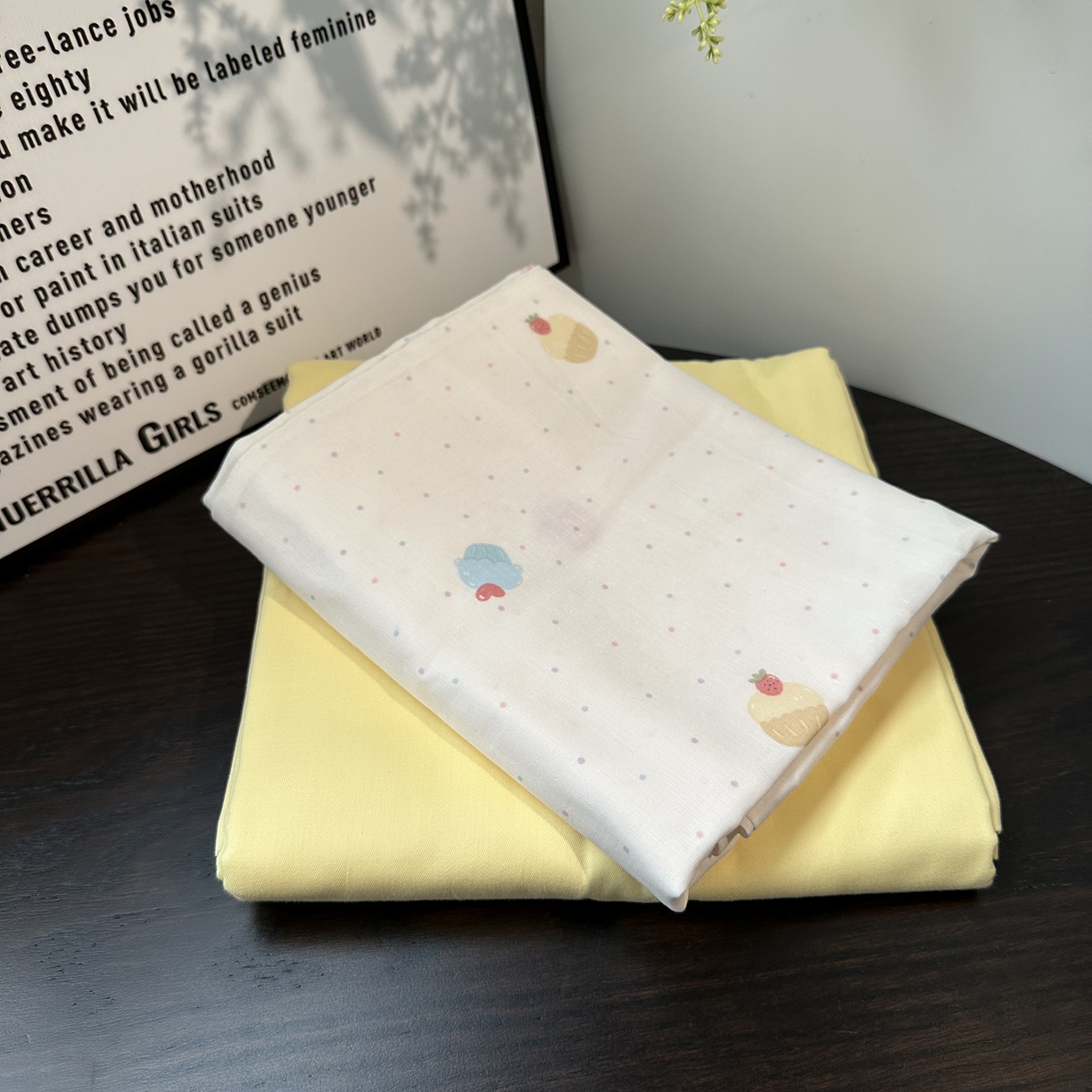 91家纺网 家纺一手货源 找家纺 麦伦家居 2025新款A类全棉纯棉有氧双层纱人字纹提花四件套 冰激凌