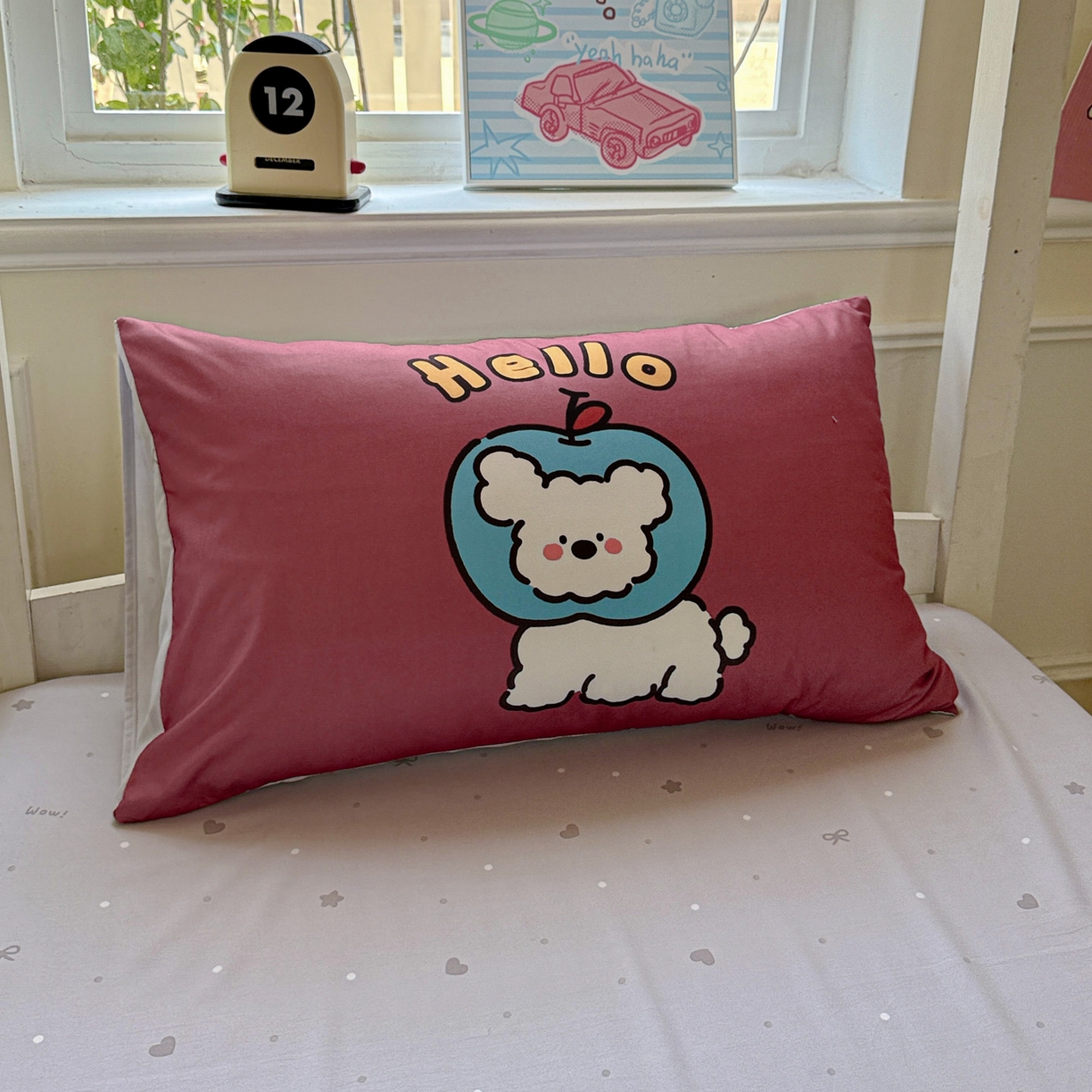 91家纺网 家纺一手货源 找家纺 港岛妹妹 2025新款软柔棉105g大版双面印花宿舍学生三件套上下铺三件套 复古绿格狗