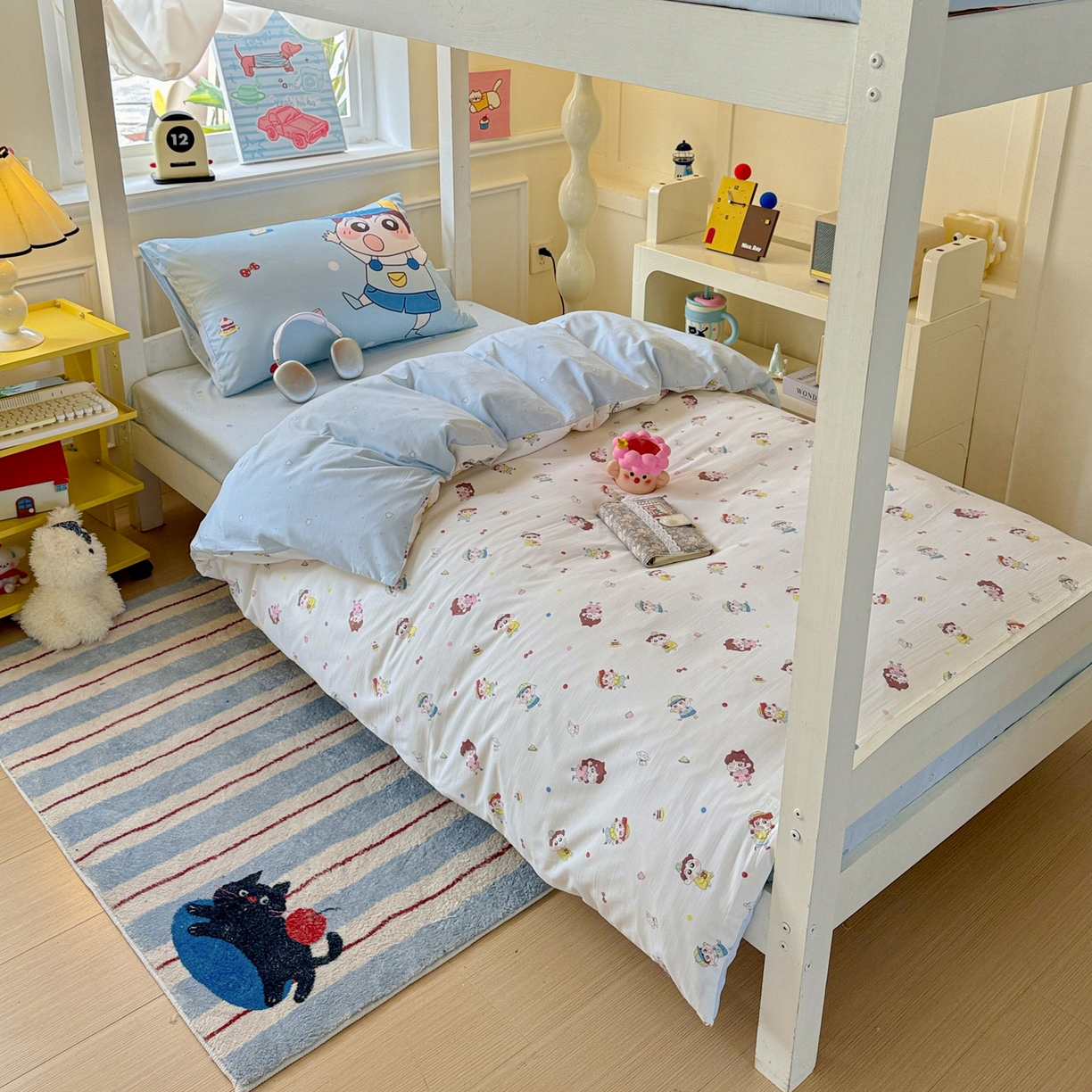 91家纺网 家纺一手货源 找家纺 海岛哥哥 2025新款软柔棉105g大版双面印花宿舍学生三件套上下铺三件套 小新的好友