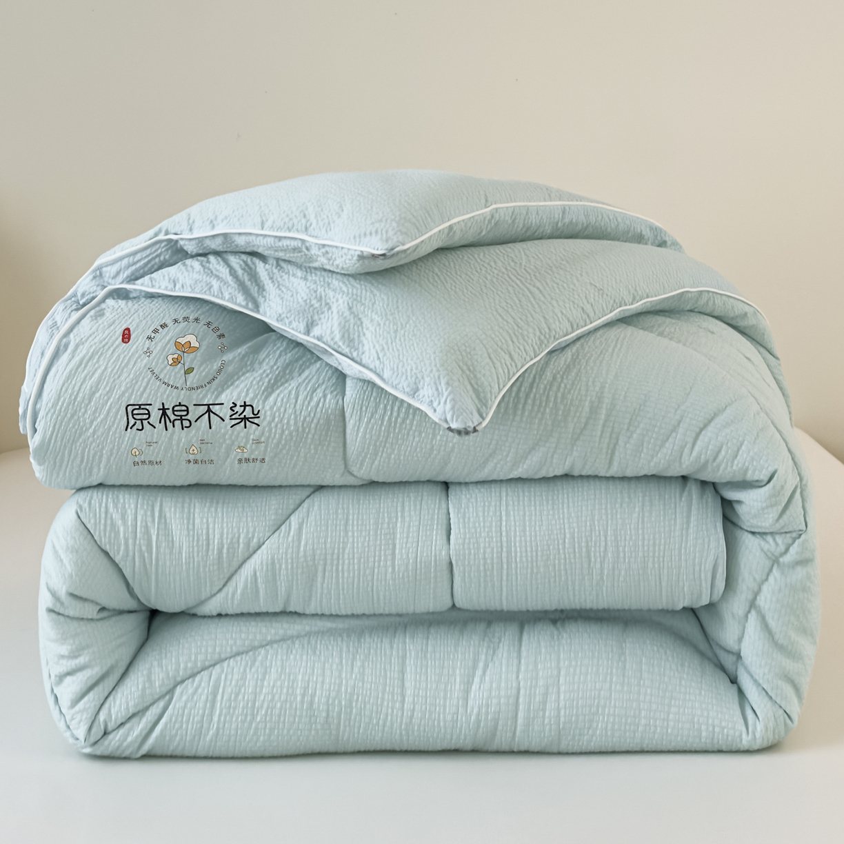 91家纺网 家纺一手货源 找家纺 尊妙被业 2025新品冬被被子被芯春秋被子母被直播批发夏被 -蓝