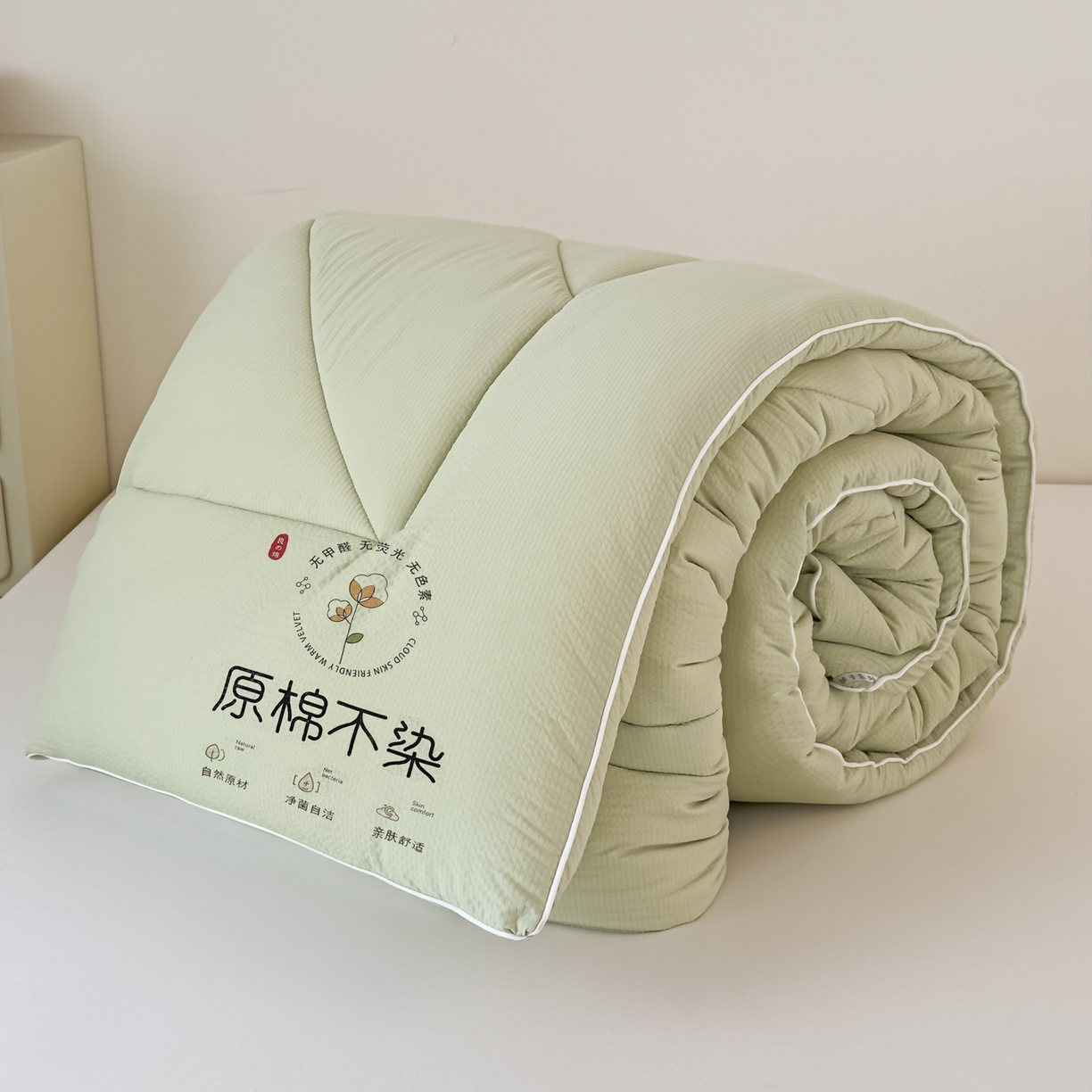 91家纺网 家纺一手货源 找家纺 尊妙被业 2025新品冬被被子被芯春秋被子母被直播批发夏被 -绿