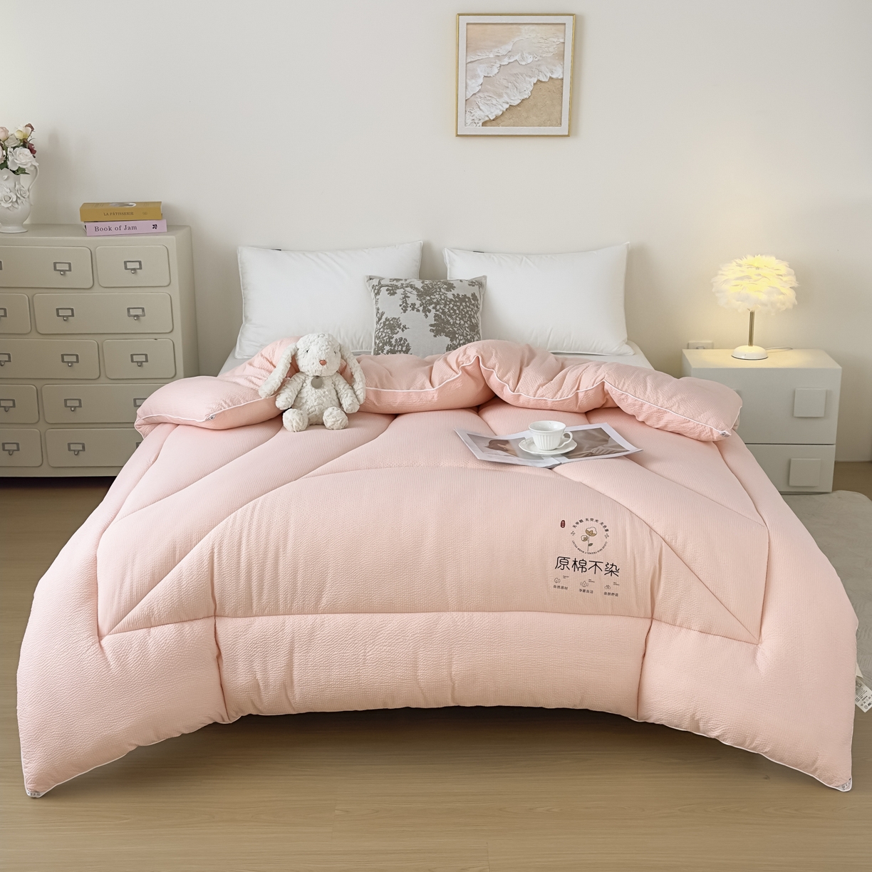 91家纺网 家纺一手货源 找家纺 尊妙被业 2025新品冬被被子被芯春秋被子母被直播批发夏被 -粉