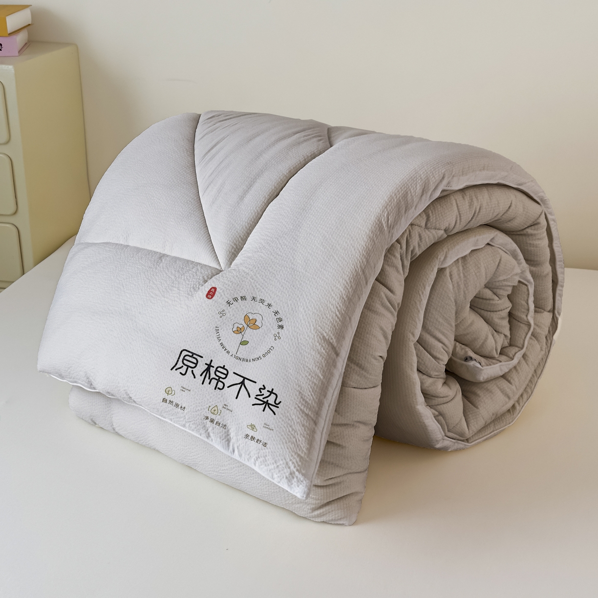 91家纺网 家纺一手货源 找家纺 尊妙被业 2025新品冬被被子被芯春秋被子母被直播批发夏被 -灰