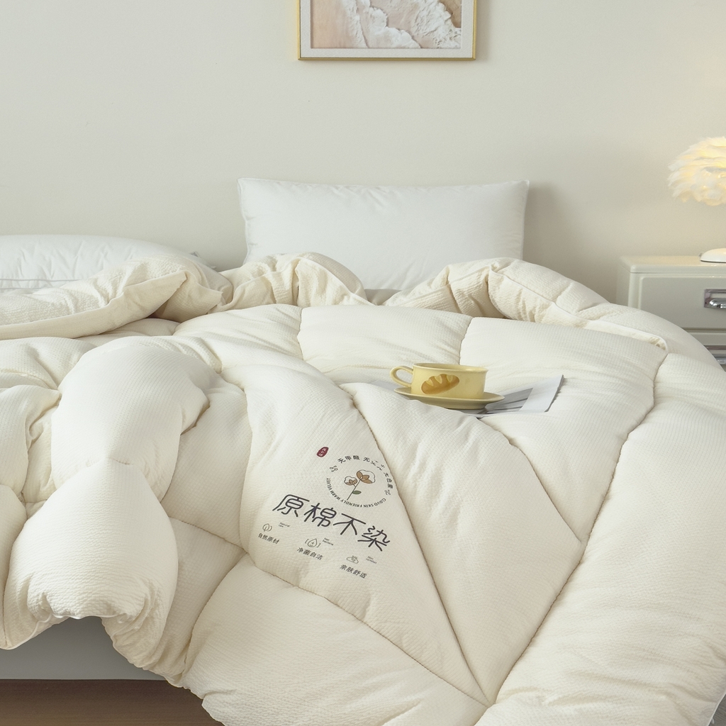 91家纺网 家纺一手货源 找家纺 尊妙被业 2025新品冬被被子被芯春秋被子母被直播批发夏被 -米黄