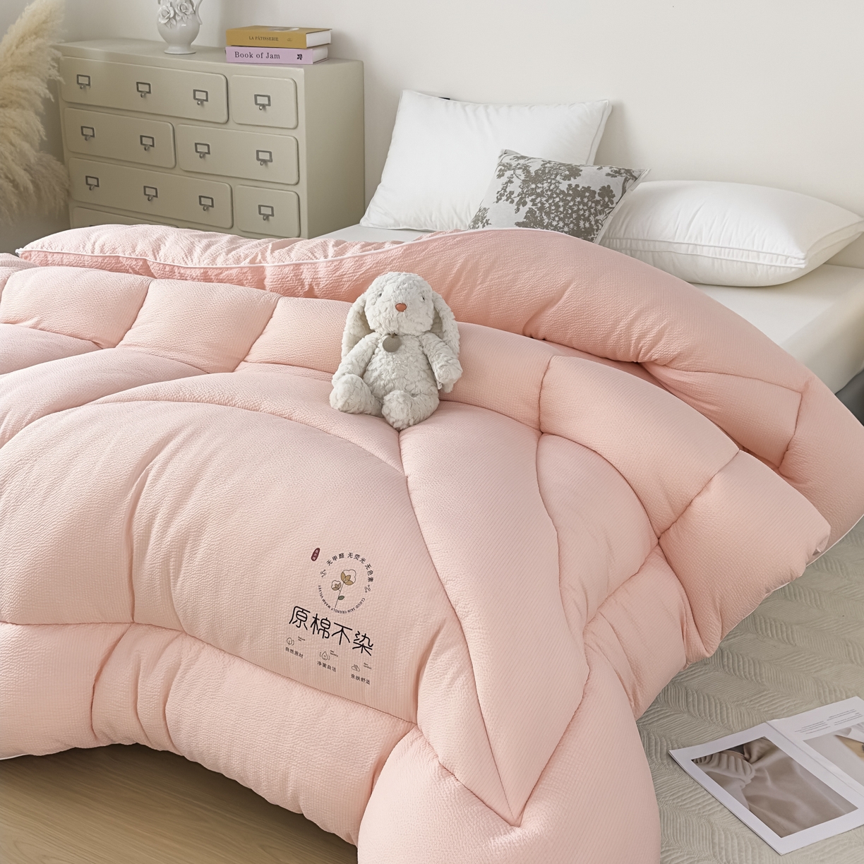 91家纺网 家纺一手货源 找家纺 尊妙被业 2025新品冬被被子被芯春秋被子母被直播批发夏被 -粉