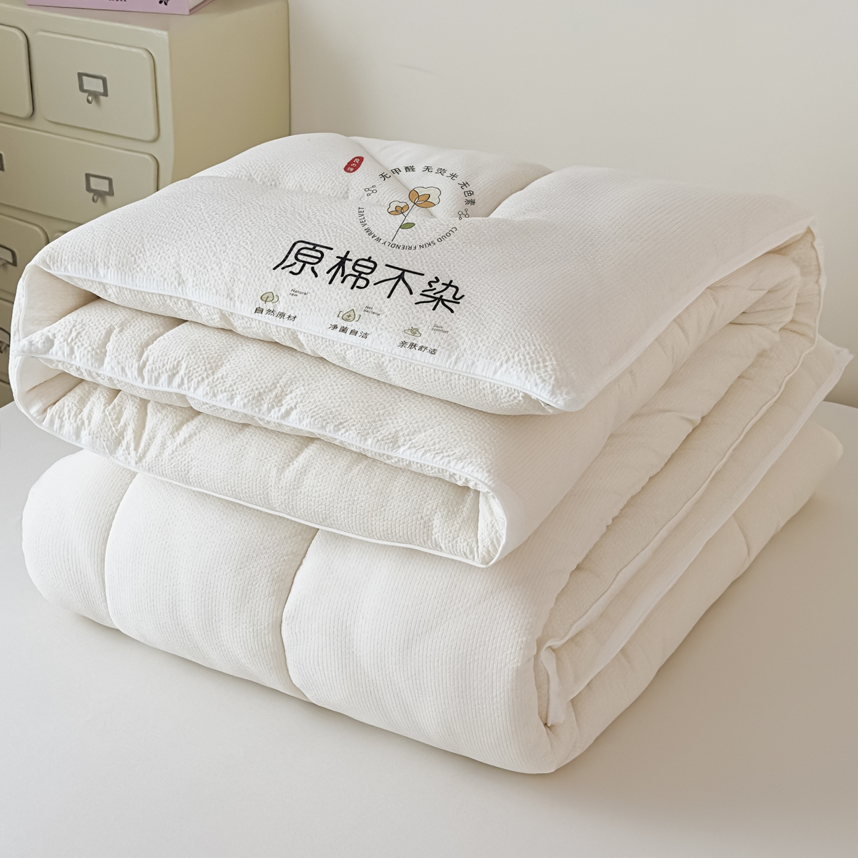 91家纺网 家纺一手货源 找家纺 尊妙被业 2025新品冬被被子被芯春秋被子母被直播批发夏被 -白