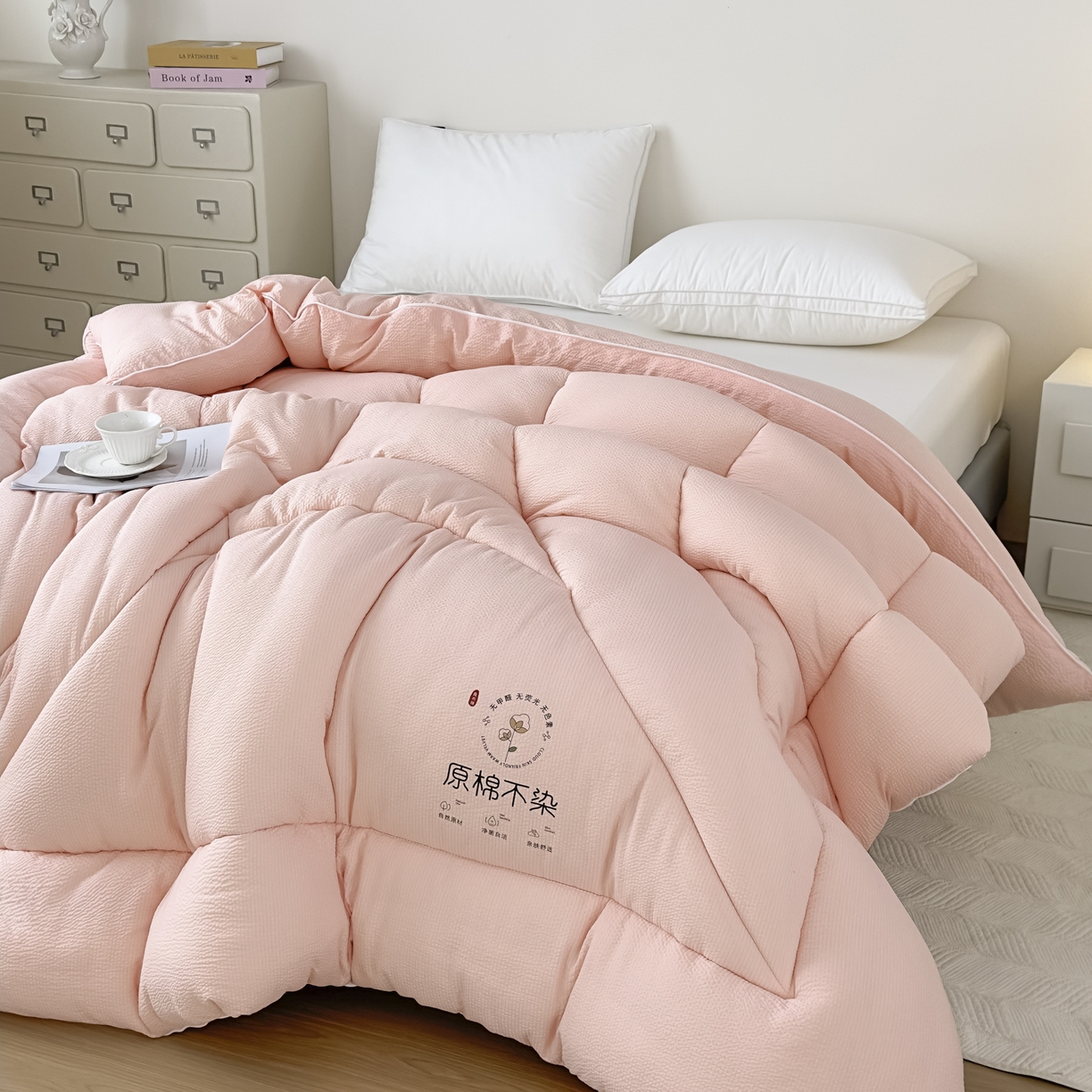 91家纺网 家纺一手货源 找家纺 尊妙被业 2025新品冬被被子被芯春秋被子母被直播批发夏被 -粉