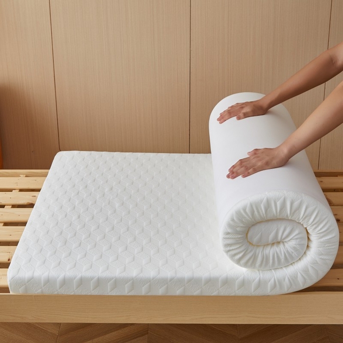 91家纺网 家纺一手货源 找家纺 薇梦蚊帐 2025新款可拆洗针织棉海绵床垫 菱镜-白