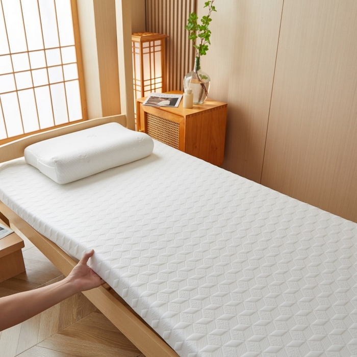 91家纺网 家纺一手货源 找家纺 薇梦蚊帐 2025新款可拆洗针织棉海绵床垫 菱镜-白