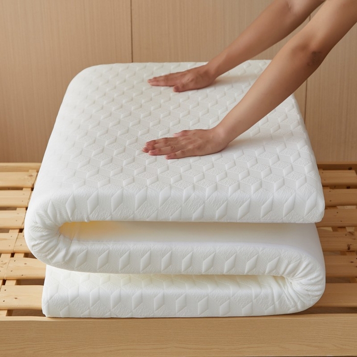 91家纺网 家纺一手货源 找家纺 薇梦蚊帐 2025新款可拆洗针织棉海绵床垫 菱镜-白